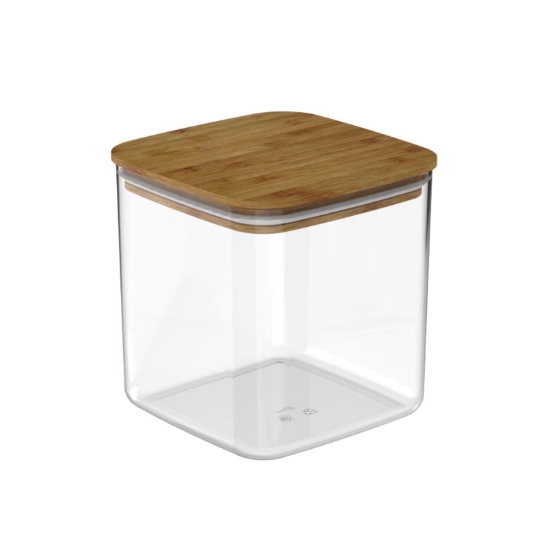 Photo 1 of 3 pcs Airtight Food Storage Container, Clear Plastic Food Storage Container with Leak Proof Bamboo Lid, Stackable Kitchen Pantry Organizer