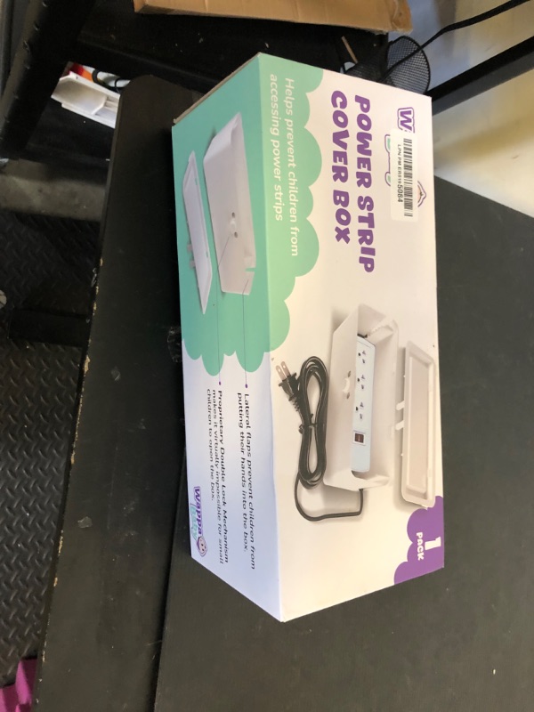 Photo 1 of Power Strip Cover Box - Effectively Baby Proofs Power Strip with Patented Dual Lock. Convenient Side Openings for Cords & Cables. Protects Small Hands & Fingers