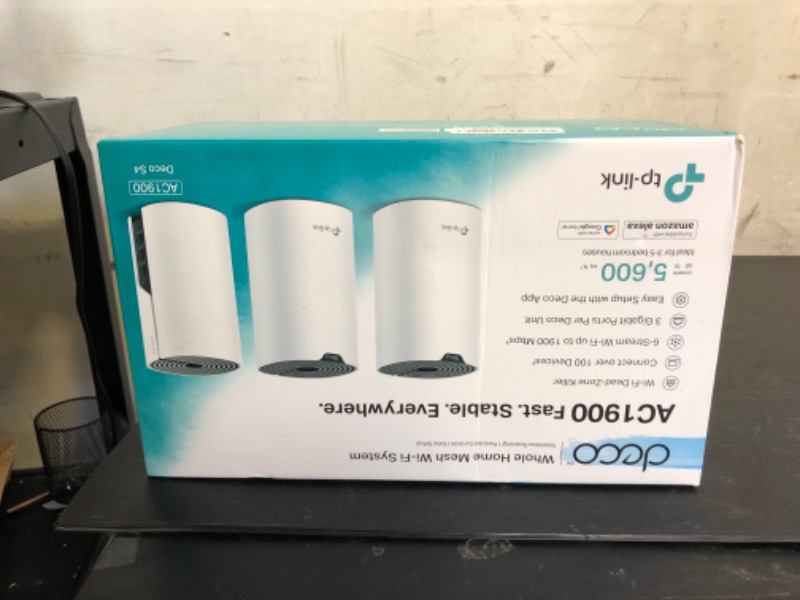 Photo 1 of TP-Link Deco S4 Mesh AC1900 WiFi System - Up to 5,500 Sq.ft. Coverage, Replaces WiFi Router and Extender, Gigabit Ports, Works with Alexa, Deco S4(3-Pack)