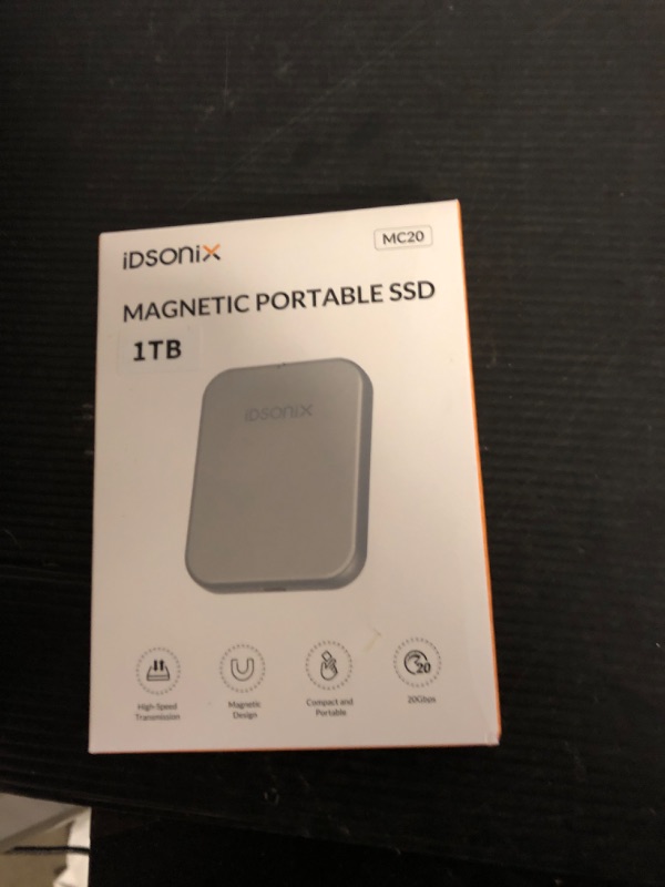 Photo 1 of iDsonix 1TB External SSD, Portable SSD with Magnetic & Type-C USB 3.2 Gen 2x2 Cable, Up to 2000MB/s, 4K ProRes HDR Record and Store, External Solid State Drive for USB C Smartphone/Laptop/Tablets/PC