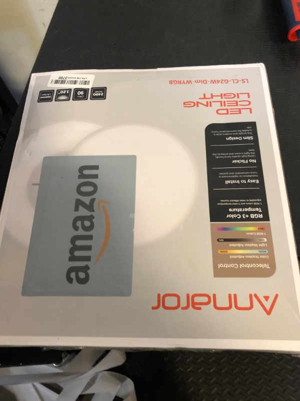Photo 1 of Annaror RGB LED Flush Mount Ceiling Light with Remote, 12 Inch Color Changing Light Fixture Dimmable 3000K-6500K, 24W Thin Round Ceiling Light for Bedroom Kids Room Living Room