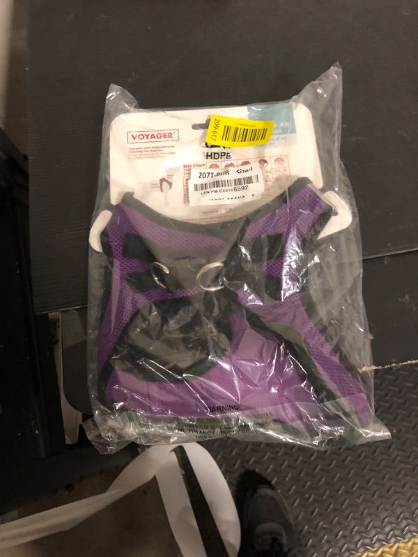 Photo 1 of Best Pet Supplies Voyager Step-in Air Harness - All Weather Mesh, Reflective, No Pull Harness for Dogs, Cats - Secure with Hook & Loop Fastener, Buckle, Double D-Rings - Purple/Black Trim, L
