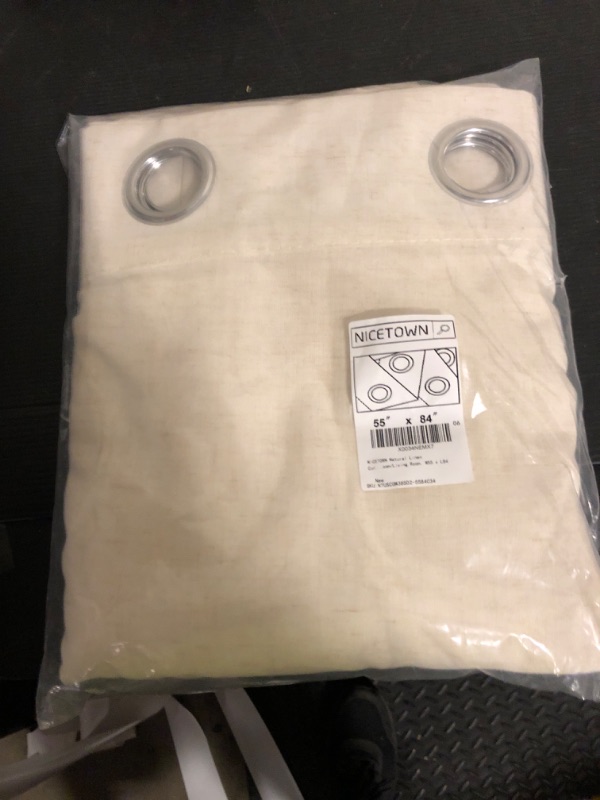 Photo 1 of NICETOWN Natural Linen Curtains 84 inch Long 2 Panels Set, Grommet Top Thick Linen Burlap Semi Sheer Vertical Drapes Privacy Assured with Light Filtering for Bedroom/Living Room, W55 x L84