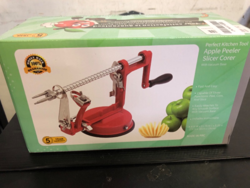 Photo 1 of Apple Peeler Corer, Long lasting Chrome Cast Magnesium Alloy Apple Peeler Slicer Corer with Stainless Steel Blades and Powerful Suction Base for Apples and Potato(White)