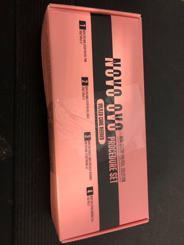 Photo 1 of NOVO OVO Upgraded NON-STICKY Polygel Solution Procedure Set, White and Pink non-sticky Poly Gel, Dual-Ended Nail Pen, Extra Slim Nail File, Easy to Use Together with Toe or Hand Nail Dual Forms