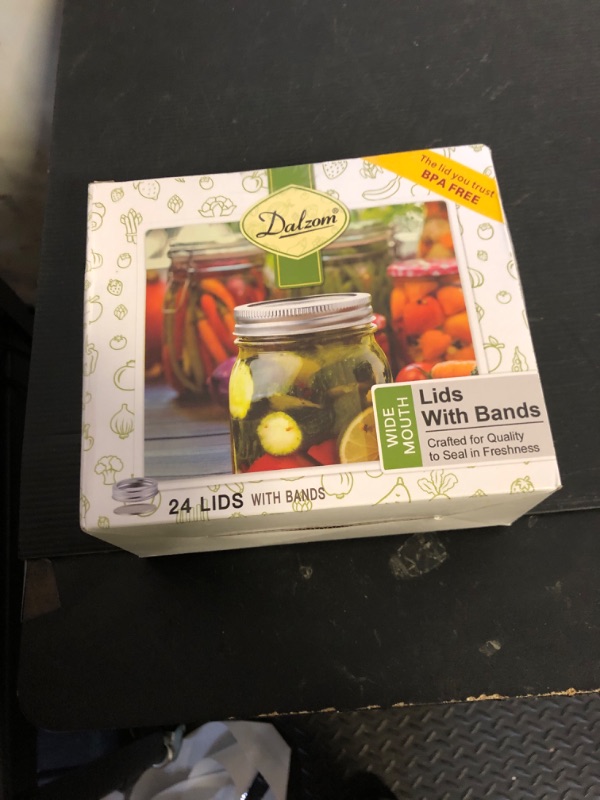 Photo 1 of Dalzom® 48Pcs Canning Lids with Rings Wide Mouth, Premium Mason Jar Lids with Bands/Rings for Ball, Kerr Jars - Food Grade Material, 100% Fit & Airtight for Wide Mouth Mason Jars