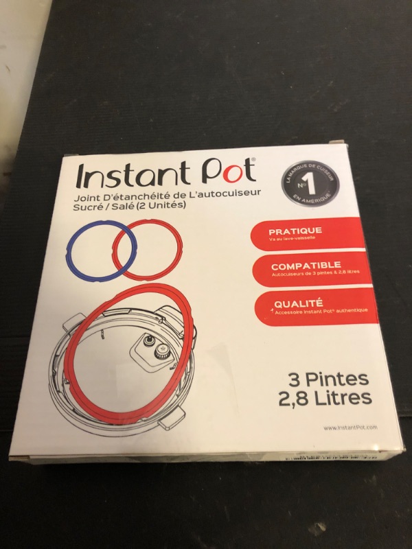 Photo 1 of Instant Pot Sealing Ring Mini 3-Qt, Inner Pot Seal Ring, Electric Pressure Cooker Accessories, Non-Toxic, BPA-Free, Replacement Parts, Red/Blue, 2 Count (Pack of 1)
