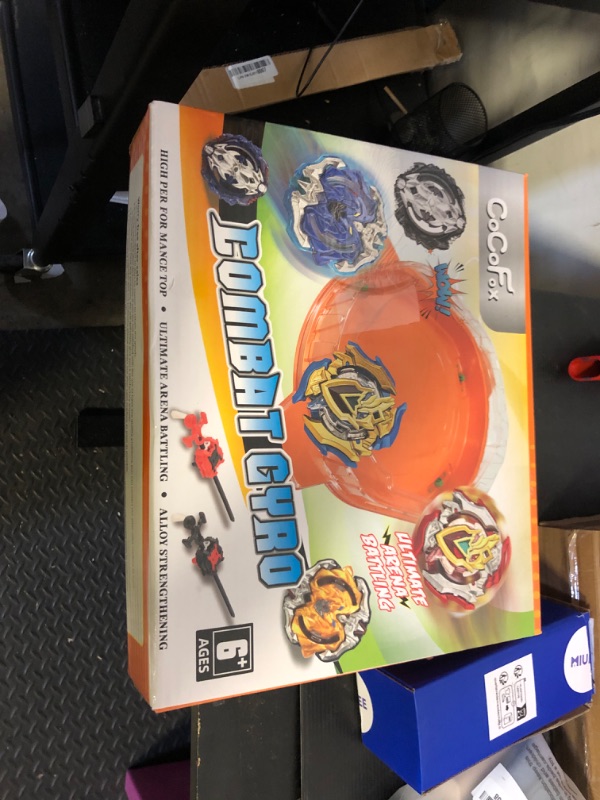 Photo 1 of COCOFOX Battling Top Burst Toy Set, 6 Battling Tops 2 Launchers and 1 Stadium, Toys for 6 Year Old Boys & Girls & Up?Orange?