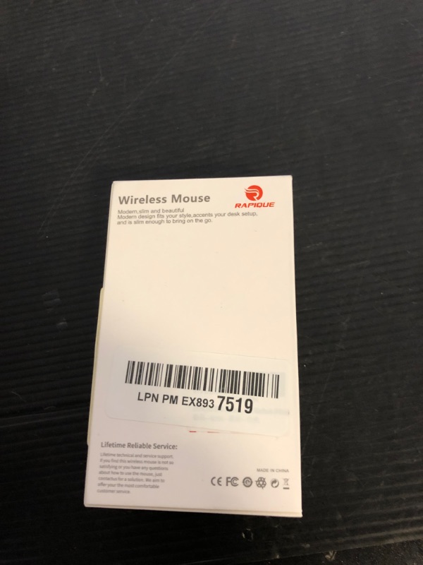Photo 1 of RAPIQUE Bluetooth Wireless Mouse - (BT5.1+USB) Slim Dual Mode Computer Mice with Quiet Click, Low Power, and 1600 DPI, Portable Cordless for MacBook, Laptop, iPad Pro/Air, Chromebook (White)