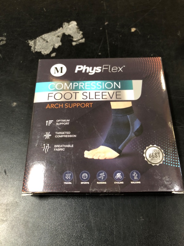 Photo 1 of PhysFlex Compression Socks for Plantar Fasciitis, Achilles Tendonitis Relief - (1 Pair) Ankle Compression Sleeve for Heel Spurs, Foot Swelling & Fatigue - Arch Support Brace for Everyday Use