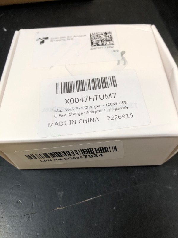 Photo 1 of Mac Book Pro Charger - 120W USB C Fast Charger Adapter Compatible with MacBook Pro & MacBook Air 13, 14, 15, 16 inch, iPad Pro, Samsung Galaxy and All USB C Device