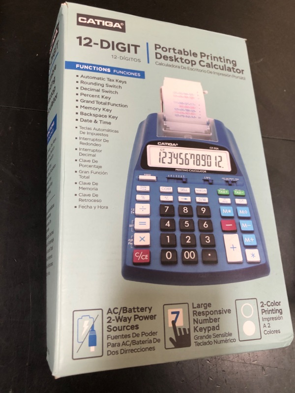 Photo 1 of CATIGA New & Upgraded 2025 Printing Calculator Adding Machine 10 Key, Desktop Home Office Calculator with Paper Roll Print Out, Accounting Business Finance