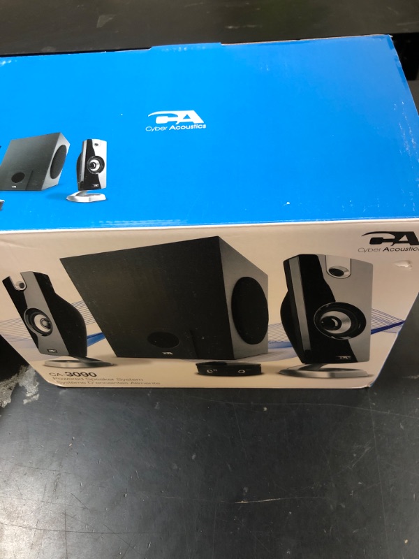 Photo 1 of Cyber Acoustics CA-3090 2.1 Speaker System with Subwoofer with 18W of Power – Easy Setup and Convenient Controls, Great for Music, Movies, and Gaming