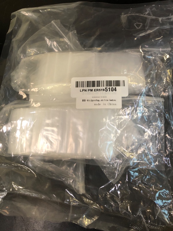 Photo 1 of JINYONBAG Mini Plastic Bags, 400pcs 2" x 2" Transparent Reusable Zipper Storage Bags for Jewelry, Candy, Coins