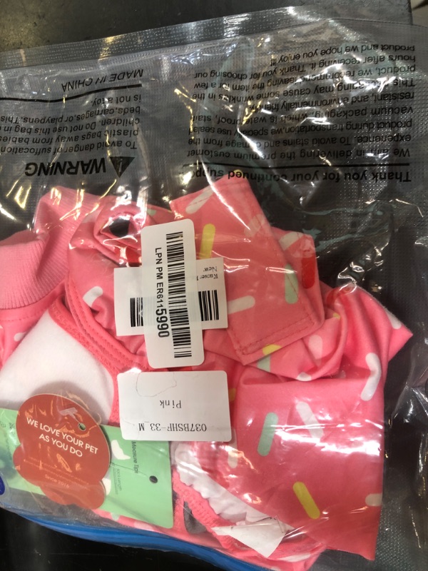 Photo 1 of Kuoser Recovery Suit for Dogs, Dog Recovery Suit Female Doggie Onesie for Surgery, Post-Op Onesie for Female & Male Dogs, Soft Protective Wear, PinkRibbon M
