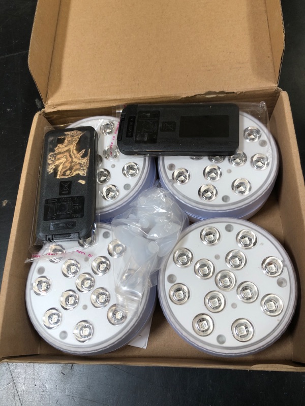 Photo 1 of Submersible Led Pool Lights for Above Ground Pools IP68 Waterproof Inground Pond Light Underwater with 4 Magnets, 4 Suction Cups and 16 RGB Dynamic Color (4pack)