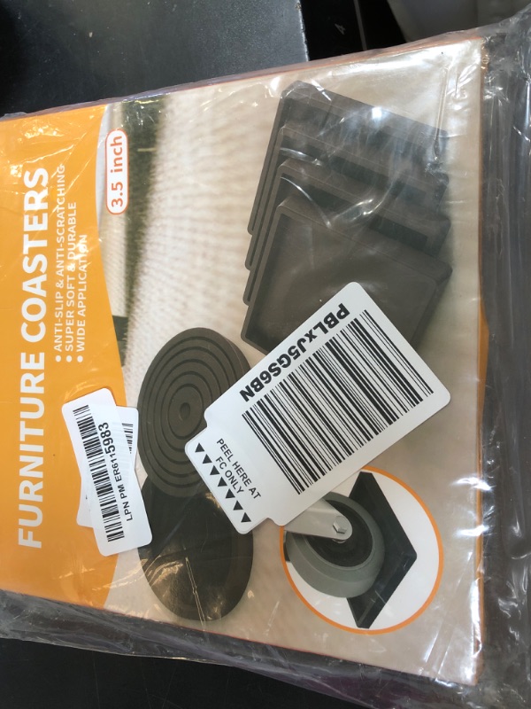 Photo 1 of Furniture Coasters Caster Cups Rubber 3.5 inch Square No Slip Pads Hardwood Floors Protectors-for Furniture Legs Sofa Bed Piano Chair Feet Prevent Sliding Stoppers (8, Brown Square 3.5 inch)