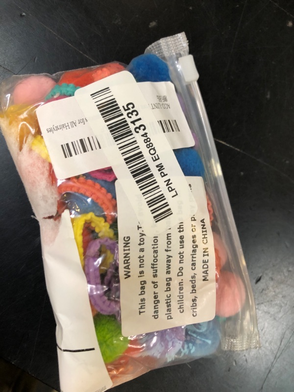 Photo 1 of ACO-UINT Pom Pom Hair Ties, 40 Pack Fluffy Soft Toddlers Hair Ties No Damage Stretchy Elastic Ponytail Holder for Baby Girls and Kids Cute Candy Colored Hair Accessories for All Hairstyles