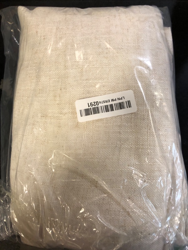 Photo 1 of LAMIT Light Filtering Natural Linen Curtains 63 inches Long, Ivory Cream Linen Textured Semi Sheer Back Tab and Rod Pocket Boho Drapes for Bedroom/Living Room, 2 Panels, 70 x 63 Inch