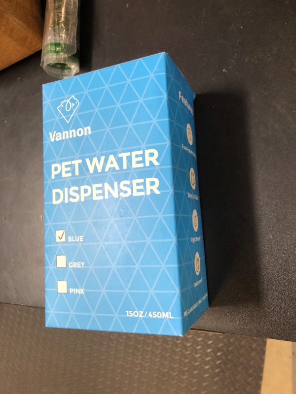 Photo 1 of Vannon Dog Water Dispenser for Cage, 15oz Auto Feeding Crate Water Bottle for Dogs, Cats & Rabbits, Pet Nozzle Diameter: 12mm, BPA Free, Blue