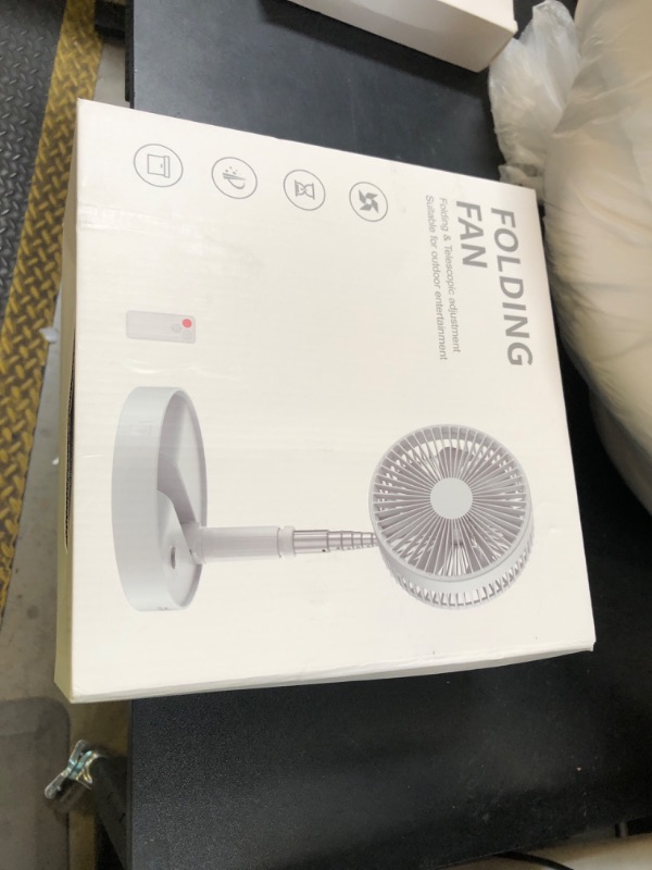 Photo 1 of AICase Stand Fan,Folding Portable Telescopic Floor/USB Desk Fan with 7200mAh Rechargeable Battery,4 Speeds Super Quiet Adjustable Height and Head Great for Office Home Outdoor Camping