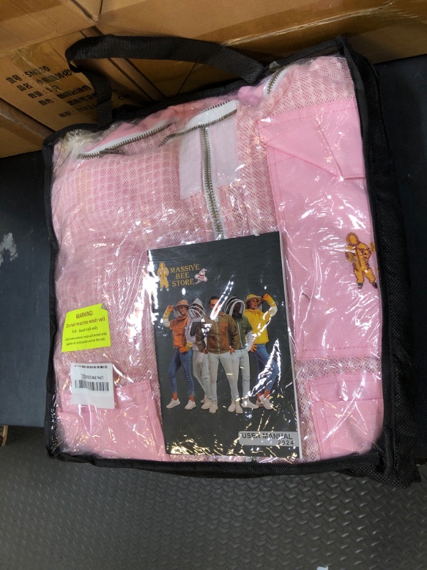 Photo 1 of Massive Bee Store -- Beekeeping Fully Ventilated Jacket in Multi-Color with Round Veil (M, Pink)