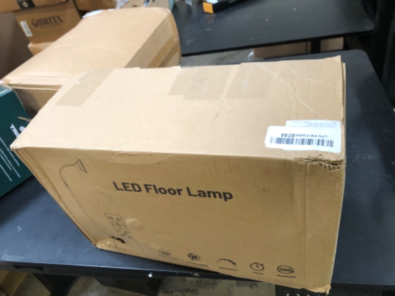 Photo 1 of mukuxin 76" LED Floor Lamp, 18W/1800LM Super Bright Reading Standing Lamp,Stepless Dimmable&Adjustable Color Temperature 2700K-6500K w/Remote& Touch Control Lamps for Living Room Bedroom Office Black