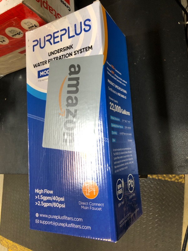 Photo 1 of PUREPLUS Under Sink Water Filter, 22000 Gallons, 99.99% Chlorine Reduction, NSF/ANSI 42 Certified,Removes Heavy Metals,Chlorine, Direct Connect Under Counter Water Filtration System
