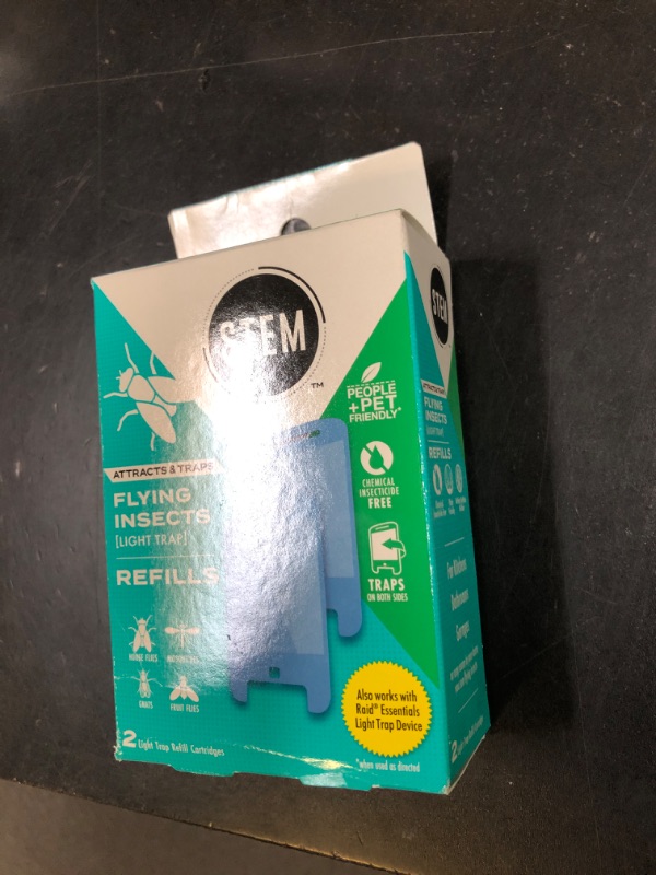 Photo 1 of STEM Light Trap Refill Cartridges, Indoor Fruit Fly Trap, Effective Insect Control for Home, Attracts and Traps Flying Insects, Compatible With STEM Light Trap, 2 Count