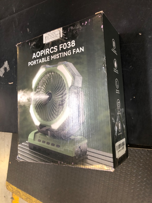 Photo 1 of Camping Misting Fan - 30000mAh Portable Battery Powered Fans with 9oz Water Tank, Light, Hook - Rechargeable, 120H Cooling, Last 5H Mist, 4 Speed, Sleep Mode - Outdoor Fan for Travel, Courtyard