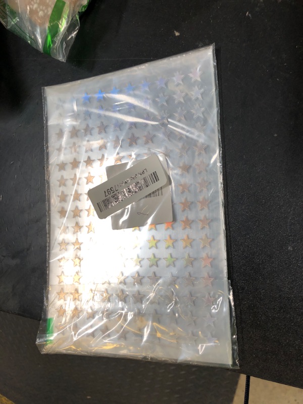Photo 1 of 1500pcs Holographic Self-Adhesive Star Sticker for Crafts - Laser Five-Pointed Mini Foil Stars for Kids Reward at School Classroom (Laser Silver)