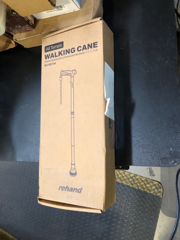 Photo 1 of REHAND Walking Cane - Foldable, Adjustable, Collapsible Walking Canes for Men & Women, Heavy Duty All Terrain Tip, with Travel Bag | Walking Sticks for Seniors & Adults (Natural Black)