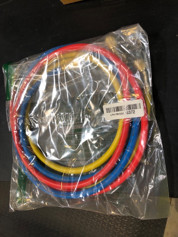 Photo 1 of Oralys 3 Pieces AC Manifold Gauge Hose Kit for R134A R404A R12 R502, 1/4" Thread Automotive Air Condition Refrigerant R134A A/C Charging Hose with 5ft Hoses