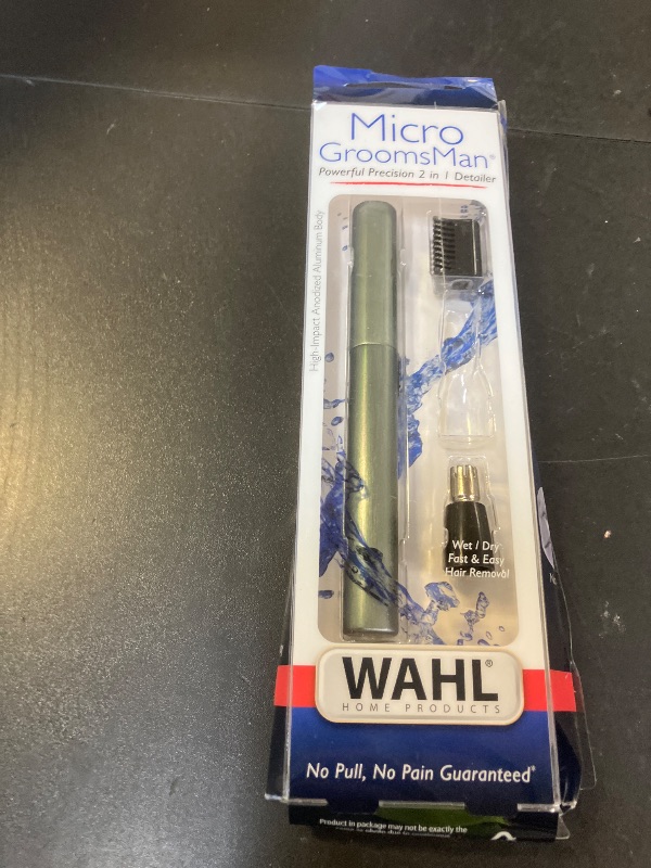 Photo 1 of Wahl Micro Groomsman Battery Personal Trimmer for Hygienic Grooming with Rinseable, Interchangeable Heads for Eyebrows, Neckline, Nose, Ears, & Other Detailing - 05640-600