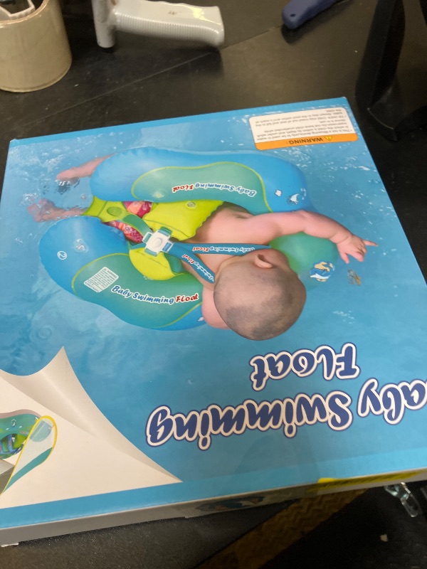 Photo 1 of Free Swimming Baby Inflatable Baby Float with Sun Canopy Size Improved Infant Pool Floaties Swimming Pool Toys for The Age of 3-36 Months (Blue, X-Large)