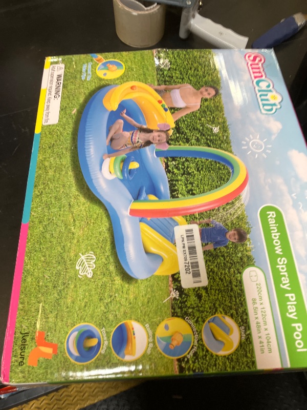 Photo 1 of Inflatable Swimming Pool with Water Slide, Inflatable Play Center with Spray Water, Toss Ring, Ball for Outdoor Backyard Garden Water Park