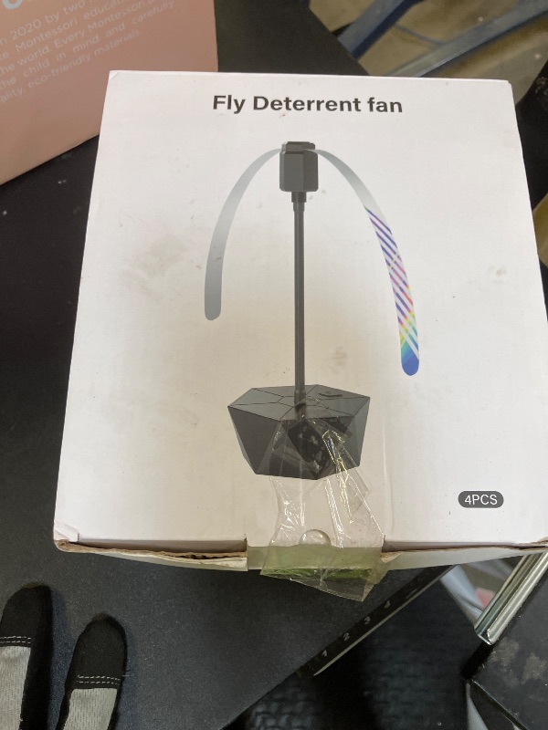 Photo 1 of PIMAG Fly Fans for Tables, Fly Repellent Fan Outdoor Indoor Keep Flies Away, Fly Repellent Fans for Tables with Holographic Blades for Picnic, Party, Restaurant, Kitchen, and BBQ, 4 Pack Black