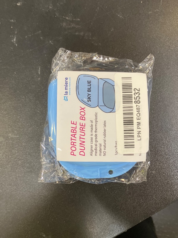 Photo 1 of LA MIERE Retainer Case - 1 Pack- Odorless Mouth Guard Case - Ventilated, Durable & Hygienic for Carrying and Protecting Braces, Dentures & Aligners, Sky Blue
