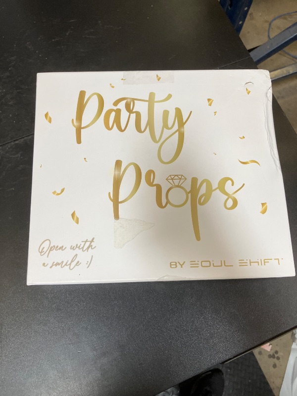Photo 1 of SOUL SHIFT 60PCs Fully Assembled Wedding Photo Booth Props - Prop Stand - Gold Signs - Elegant Wedding & Reception Party Supplies- Funny Wedding Props -Gold Foil Print – Bridal PhotoBooth