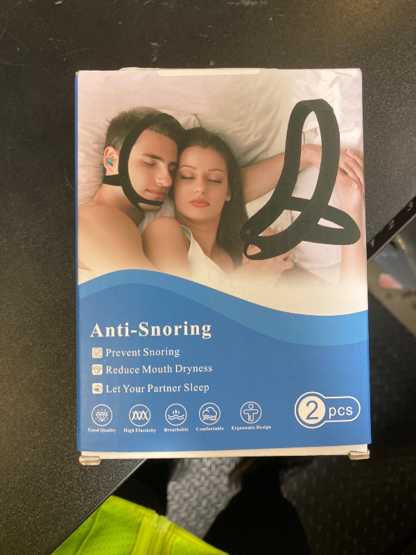 Photo 1 of Anti Snoring Chin Strap for Sleeping, 2 Pack Adjustable Jaw Support Strap to Keep Mouth Closed, Soft Snoring Solution for Men Women, Stops Snoring Dry Mouth, Comfort Fit Nighttime Sleeping Aid