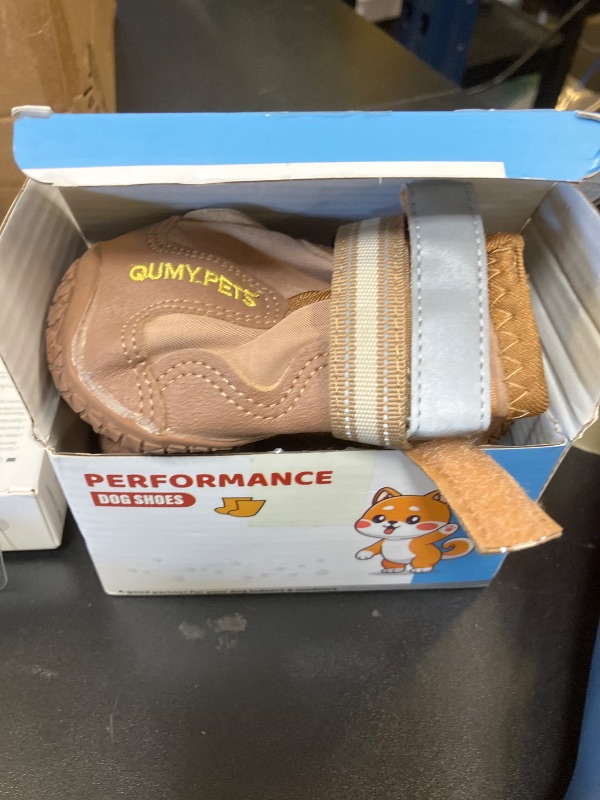 Photo 1 of QUMY Dog Shoes for Large Dogs, Medium Dog Boots & Paw Protectors for Winter Snowy Day, Summer Hot Pavement, Waterproof in Rainy Weather, Outdoor Walking, Indoor Hardfloors Anti Slip Sole Khaki 3