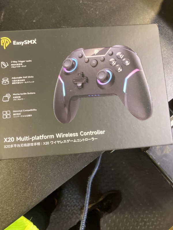 Photo 1 of EasySMX X20 Wireless Gaming Controller with RGB Backlit, 2-Stage Hall Effect Sticks, 1000Hz Polling Rate, 6-Axis Gyro on Multi-Platform, Mech Buttons- Compatible with PC/Switch/Steam/Android