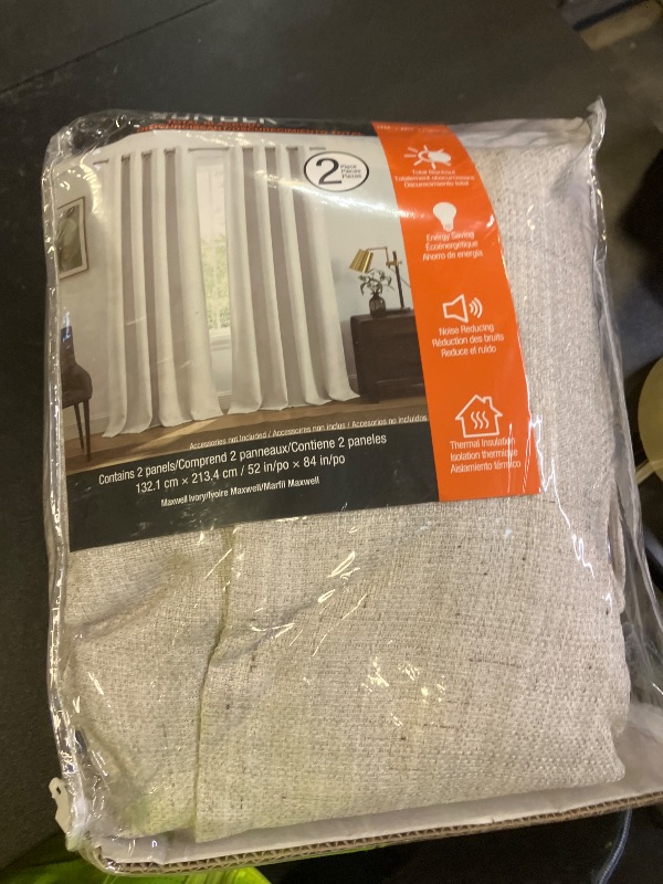 Photo 1 of Cream Linen Blackout Curtains 102 Inch Length 2 Panels Set for Living Room Bedroom Back Tab Thermal Insulated 100% Black Out Linen Drapes Room Darkening Window Curtains 102 Inches Long Ivory Natural