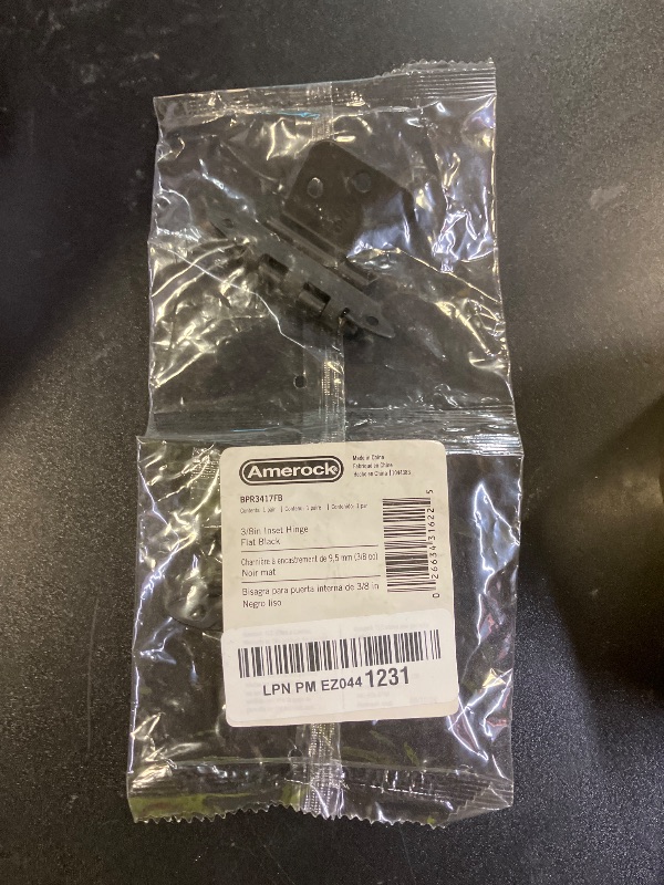 Photo 1 of Amerock BPR3417FB | Cabinet Hinge | 3/8 in (10 mm) Inset Non-Self Closing Face Mount | Matte Black | Kitchen Cabinet Door Hinge | 1 Pair/2 Pack | Functional Hardware