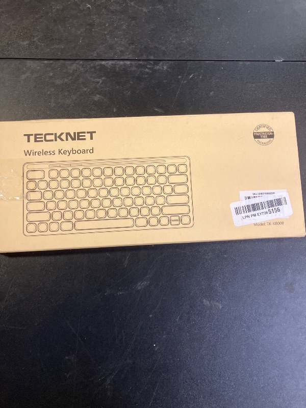Photo 1 of TECKNET Wireless Bluetooth Keyboard, Slim Rechargeable Keyboard (2.4G+BT 5.0), Multi-Device Easy-Switch, Quiet Typing, Silent Mini Portable Cordless USB Computer Keyboards for Windows Laptop PC, Gray