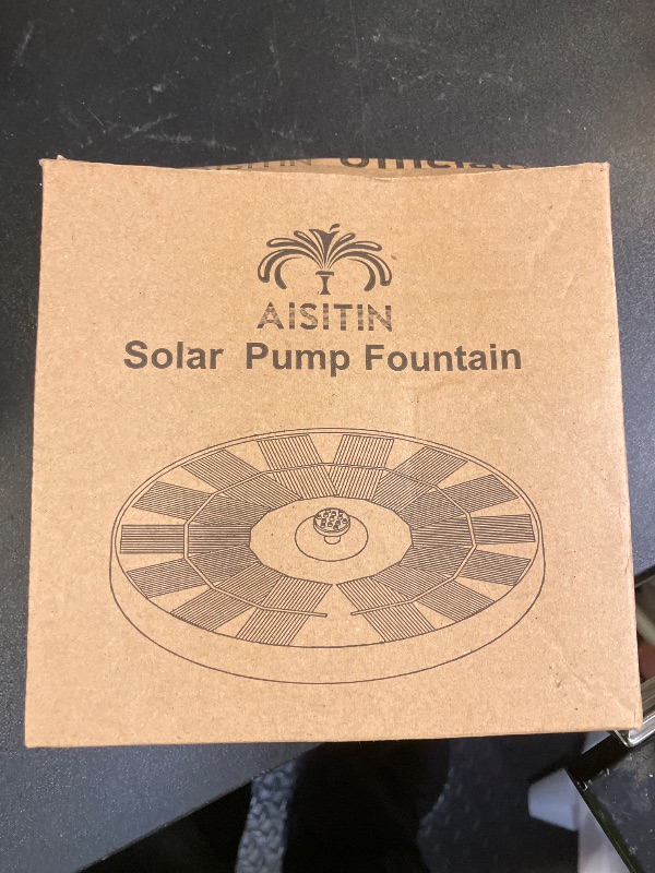 Photo 1 of AISITIN Solar Fountain Pump 2.5W Bird Bath Fountain Solar Powered Water Fountain with 8 Nozzle & 4 Fixer, Solar Fountain Pump for Bird Bath, Garden, Pond, Pool