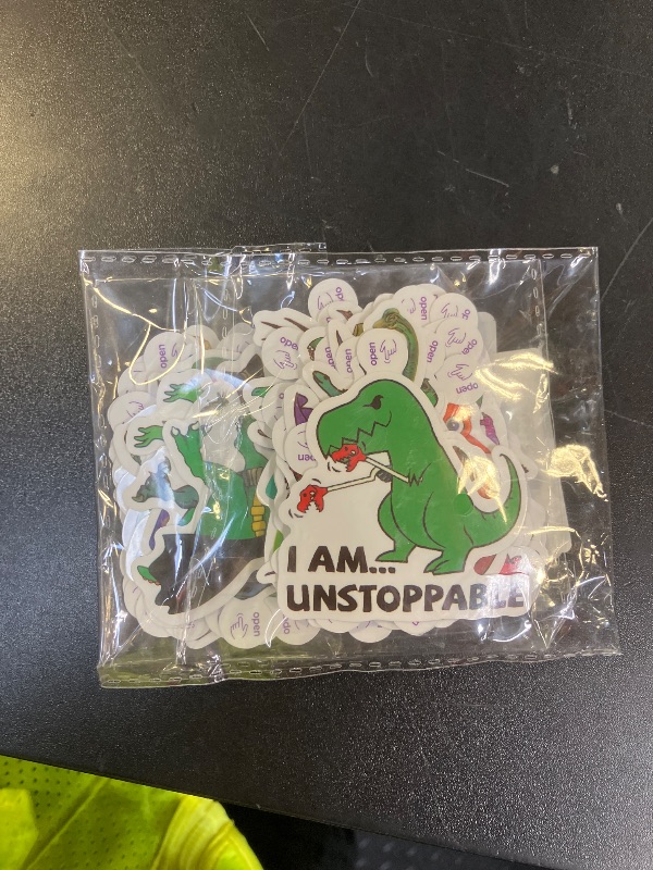 Photo 1 of 100PCS Dinosaur Stickers, Cute Waterproof Cartoon Stickers for Kids, Teaching Rewards, Dino Party Favourites, Stocking Stuffers for Kids Boys Girls Toddlers Teens