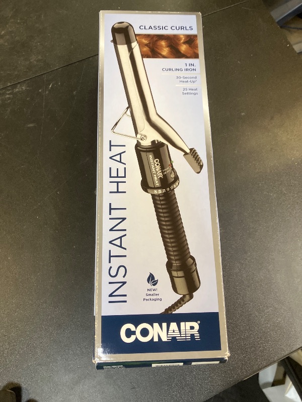Photo 1 of Conair Instant Heat 1-Inch Curling Iron, 1-Inch Barrel Produces Classic Curls, Hair Curler for Short, Medium, and Long Hair, 25 Heat Setting Curling Iron, Black