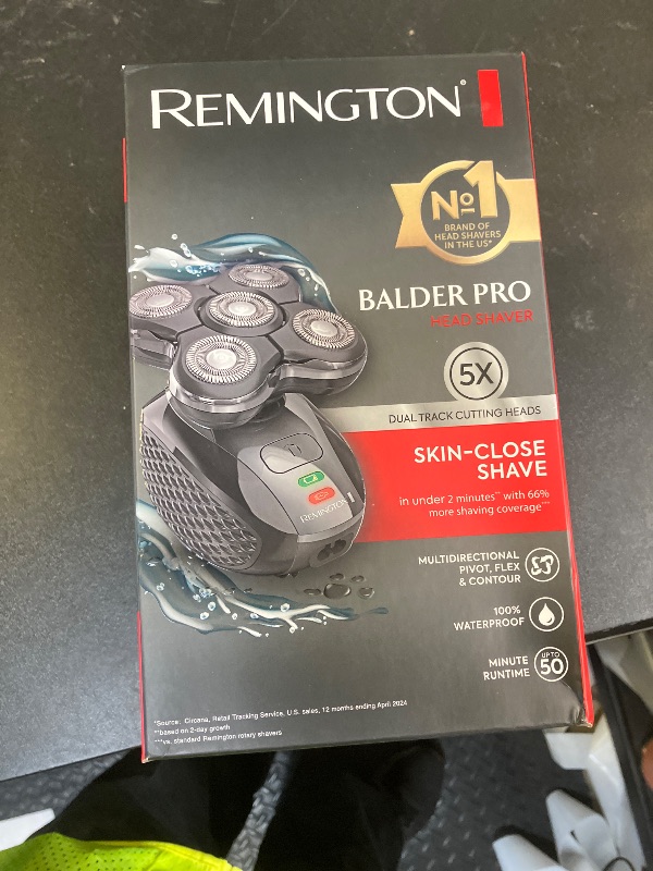 Photo 1 of Remington XR7000 Balder Pro Rotary Shaver Rechargeable Waterproof Electric Razor for Men Cordless Lithium Power 5 Dual Track Flexing Heads and Pop-Up Trimmer Black