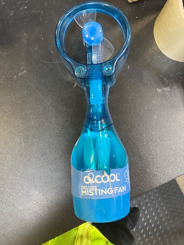 Photo 1 of O2COOL Deluxe Handheld Battery Powered Water Misting Fan (Light Blue)
